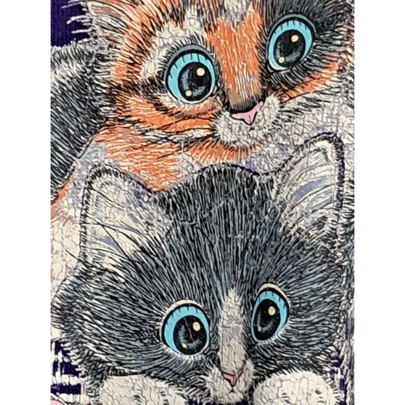 Vintage Cat Reflection Sweatshirt by Morning Sun Womens Size L Large Purple 80s - Picture 3 of 9